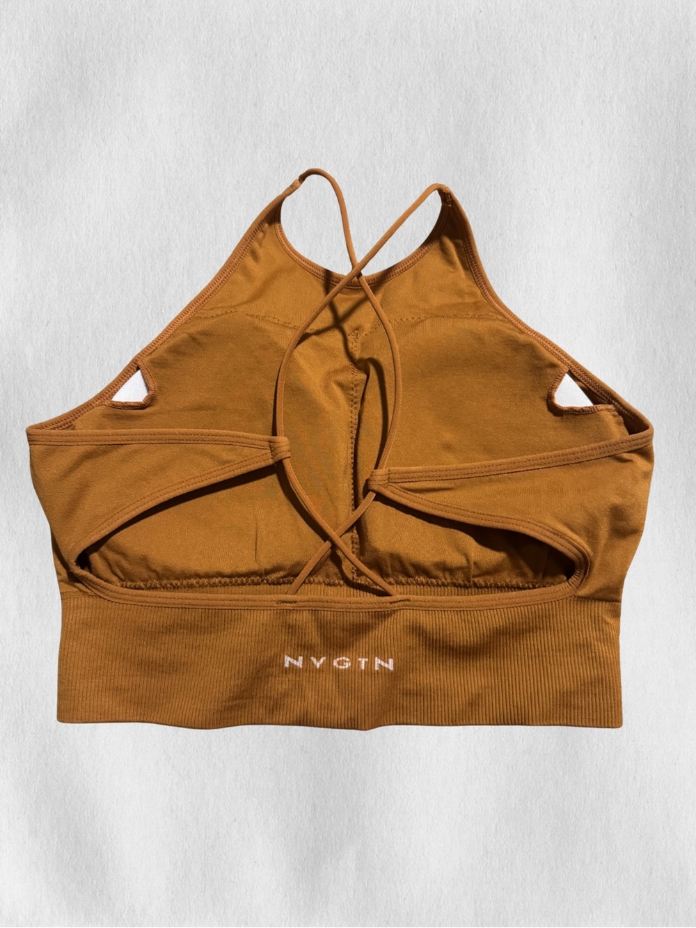 NVGTN Orange Crop Top and High-Waist Bike Shorts Set - Picture 8 of 8